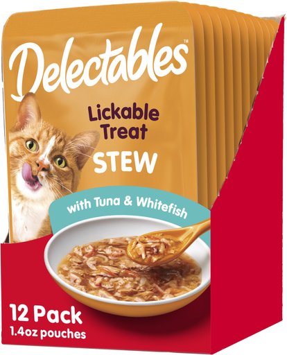 Hartz Delectables Stew Tuna & Whitefish Lickable Cat Treat, 1.4-oz, case of 12
