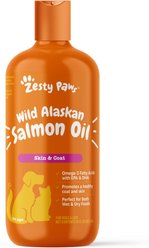 Zesty Paws Wild Alaskan Salmon Oil Liquid Skin & Coat Supplement for Dogs & Cats, 16-oz bottle