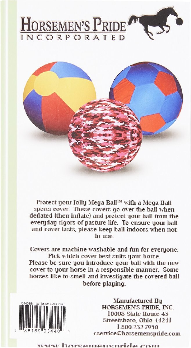 HORSEMEN'S PRIDE Mega Ball Cover Horse Toy, Beach Ball, 40in