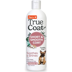 Hartz True Coat Short & Smooth Soothes & Shines with Oat Milk, Coconut Oil & Vitamin E Dog Shampoo, 16-oz bottle