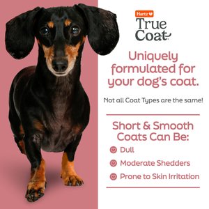 Hartz True Coat Short & Smooth Soothes & Shines with Oat Milk, Coconut Oil & Vitamin E Dog Shampoo, 16-oz bottle