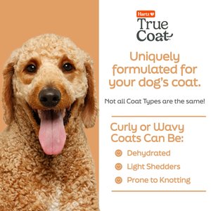 Hartz True Coat Curly or Wavy Detangles & Conditions with Oat Milk, Coconut Oil & Shea Butter Dog Shampoo, 16-oz bottle