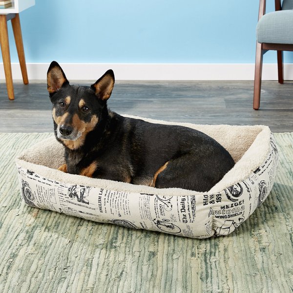 Paws & Pals 1800's Newspaper Bolster Cat & Dog Bed, Large slide 1 of 8