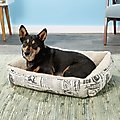 Paws & Pals 1800's Newspaper Bolster Cat & Dog Bed, Large