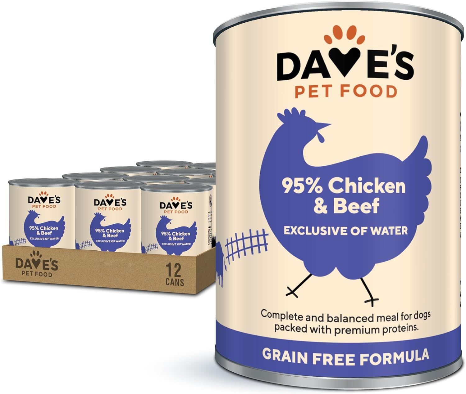 DAVE'S PET FOOD 95 Premium Chicken & Beef Pate Limited Ingredient