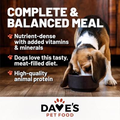 Show full view: Dave's Pet Food 95% Premium Chicken & Beef Pate Limited Ingredient Grain-Free Canned Wet Dog Food, 13-oz can, case of 12 slide 4 of 10