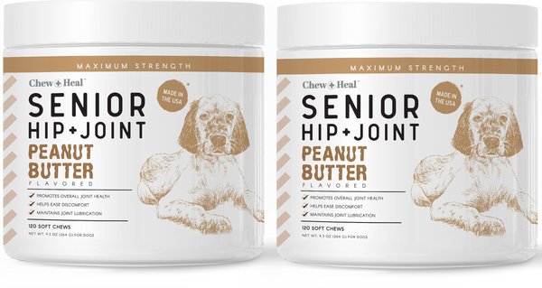 Chew + Heal Hip & Joint Mobility Peanut Butter Flavored Soft Chew Senior Dog Supplement