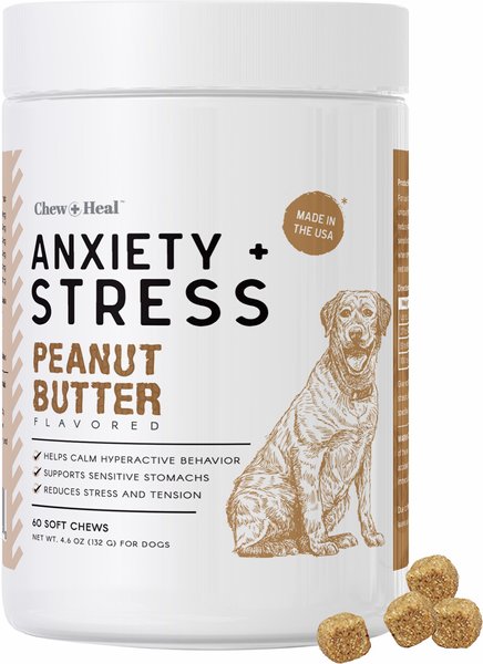 Chew Heal Anxiety Stress Peanut Butter Flavored Soft Chew Calming