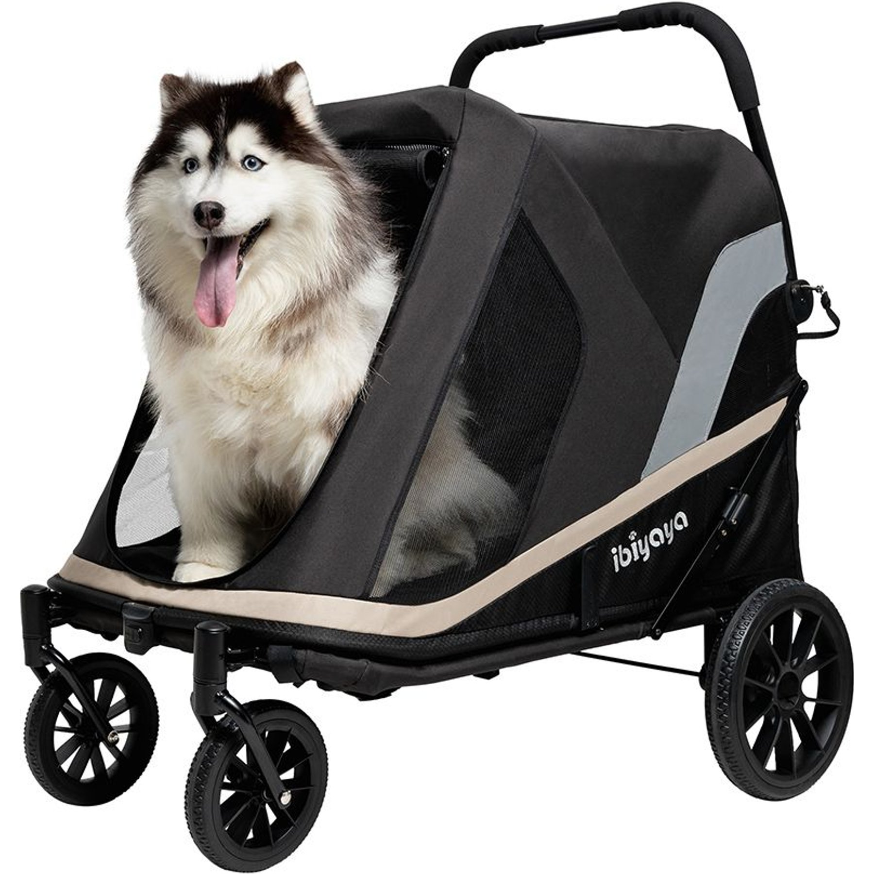 Ibiyaya Grand Cruiser Large Dog Stroller, Black