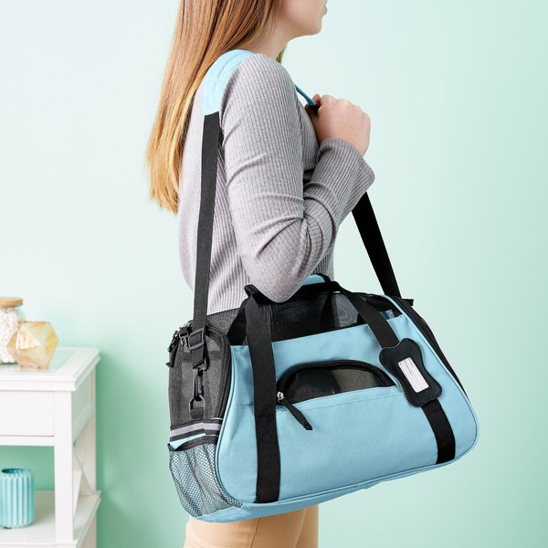 PAWS & PALS Dog & Cat Carrier Bag, Blue, Small/Medium