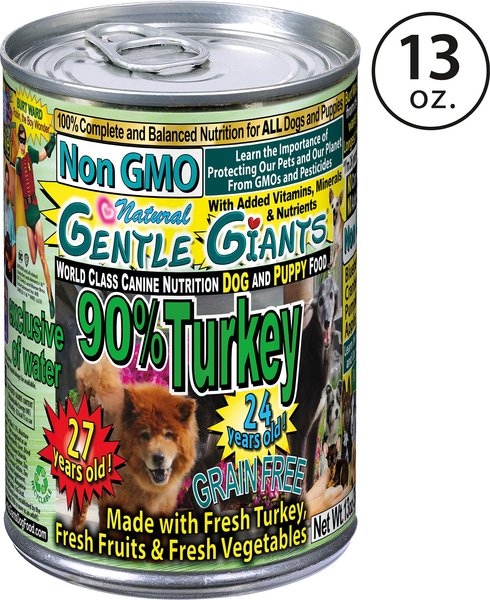 Gentle Giants Non-GMO Puppy Grain-Free Turkey Wet Dog Food, 13-oz can slide 1 of 9