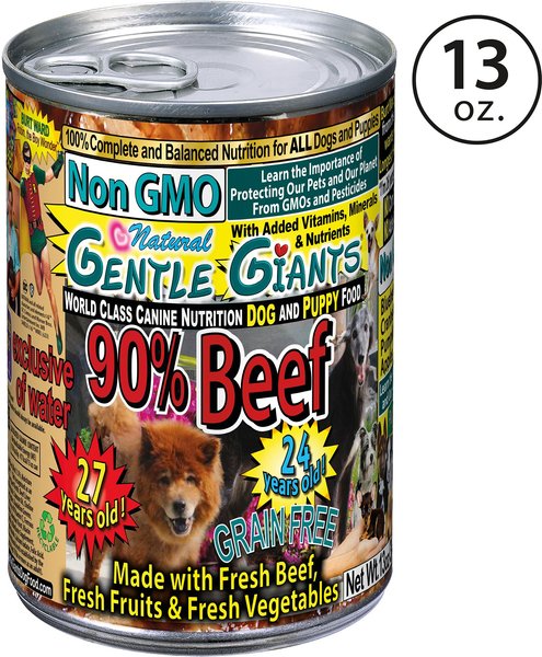 Gentle Giants Non-GMO Puppy Grain-Free Beef Wet Dog Food, 13-oz can slide 1 of 9