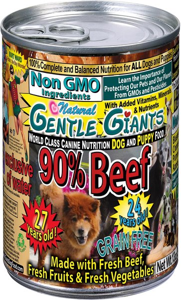 GENTLE GIANTS Non GMO Puppy Grain Free Beef Wet Dog Food 13 oz