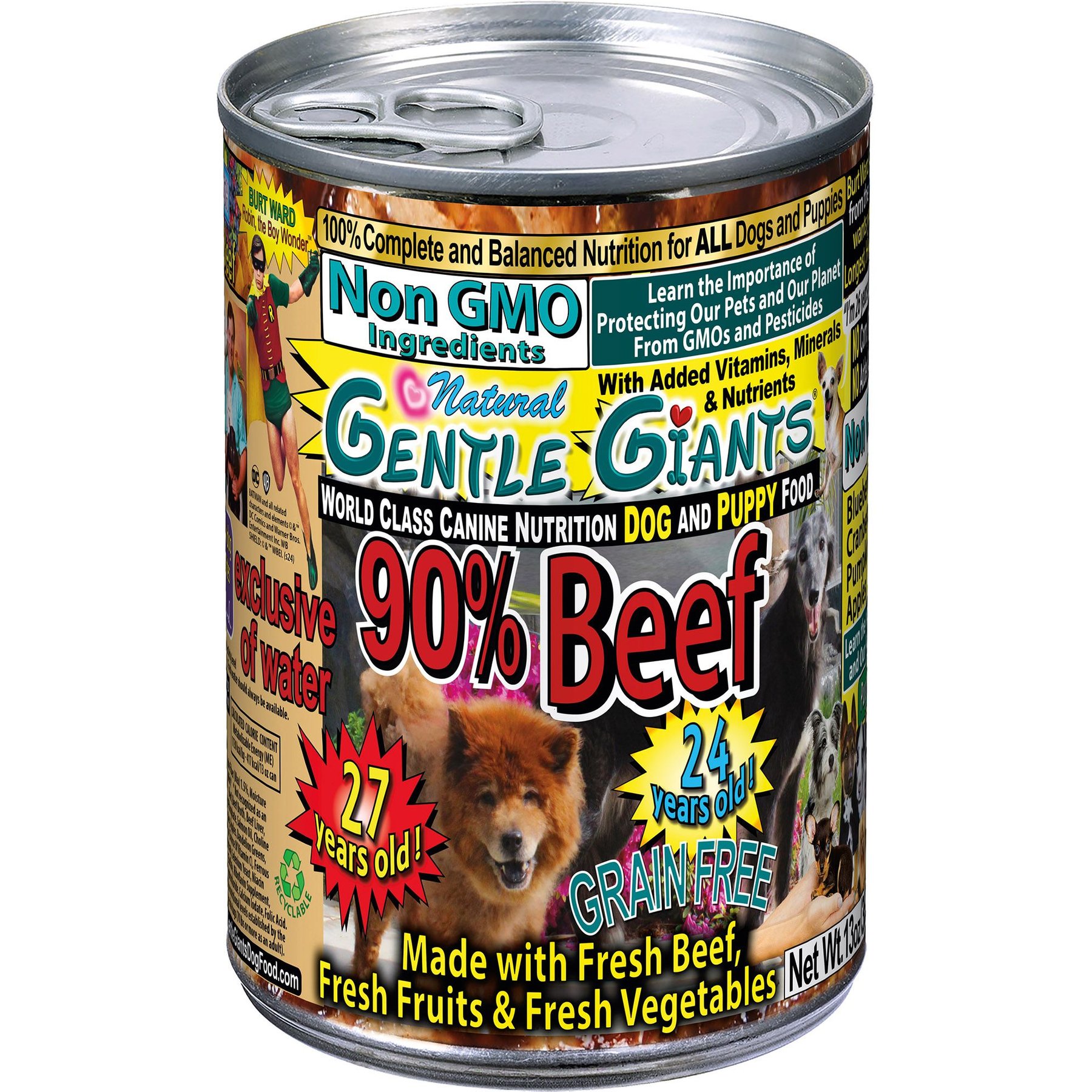 GENTLE GIANTS Non GMO Puppy Grain Free Beef Wet Dog Food 13 oz can case of 12 Chewy