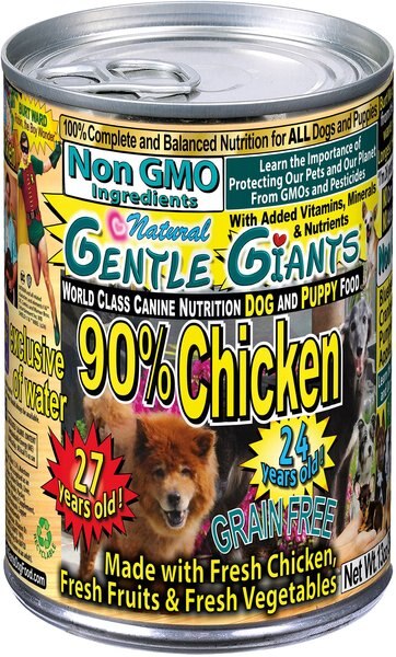Gentle Giants Natural Non-GMO Puppy Grain-Free Chicken Wet Dog Food, 13-oz can slide 1 of 9
