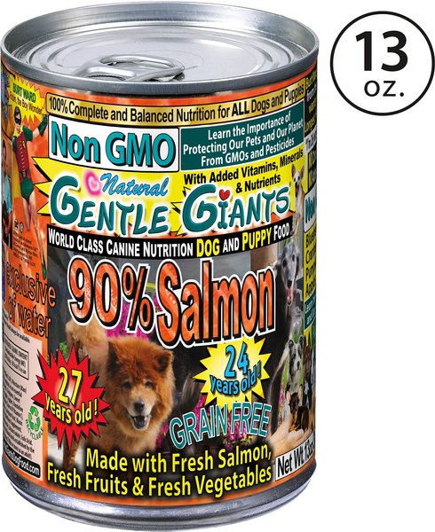 Gentle Giants Natural Non-GMO Puppy Grain-Free Salmon Wet Dog Food, 13-oz can slide 1 of 9