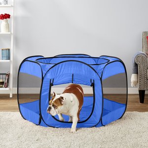Paws & Pals Insta-Fort Portable Soft-sided Dog & Cat Playpen, Blue