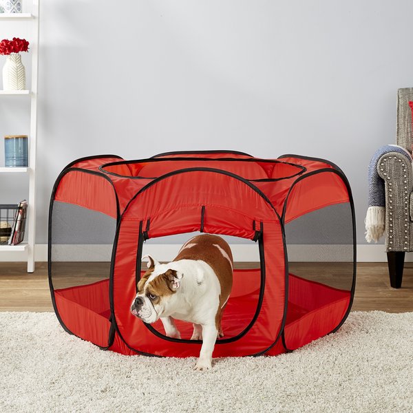 Paws & Pals Insta-Fort Portable Soft-sided Dog & Cat Playpen, Red slide 1 of 4