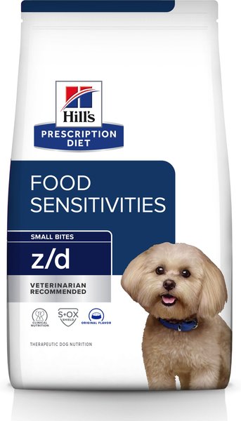 Hill's Prescription Diet z/d Skin/Food Sensitivities Small Bites Original Flavor Dry Dog Food, 7 lb bag slide 1 of 11