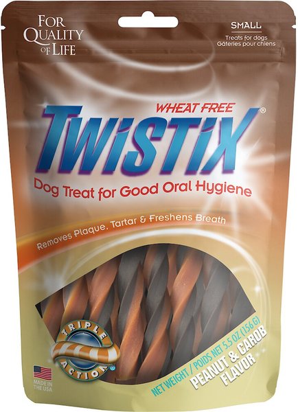N-Bone Twistix Peanut & Carob Flavored Peanut Butter Flavored Small Dental Dog Treats, 5.5-oz bag, count varies slide 1 of 6