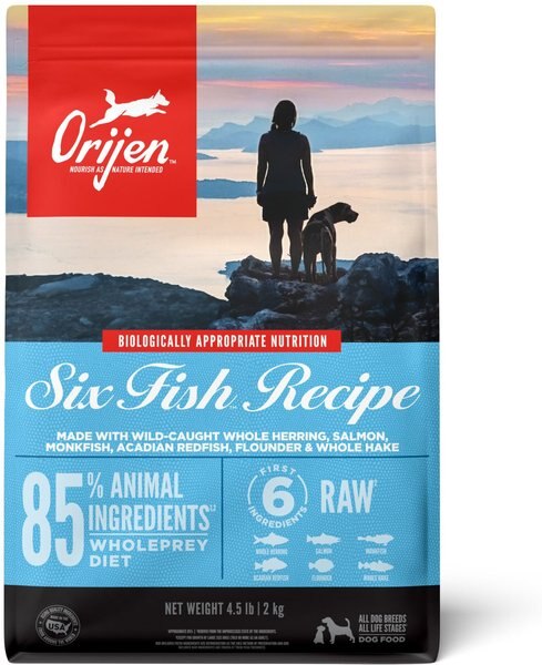 ORIJEN Six Fish Grain-Free Dry Dog Food, 4.5-lb bag slide 1 of 11