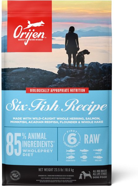 ORIJEN Six Fish Grain-Free Dry Dog Food, 25-lb bag slide 1 of 11