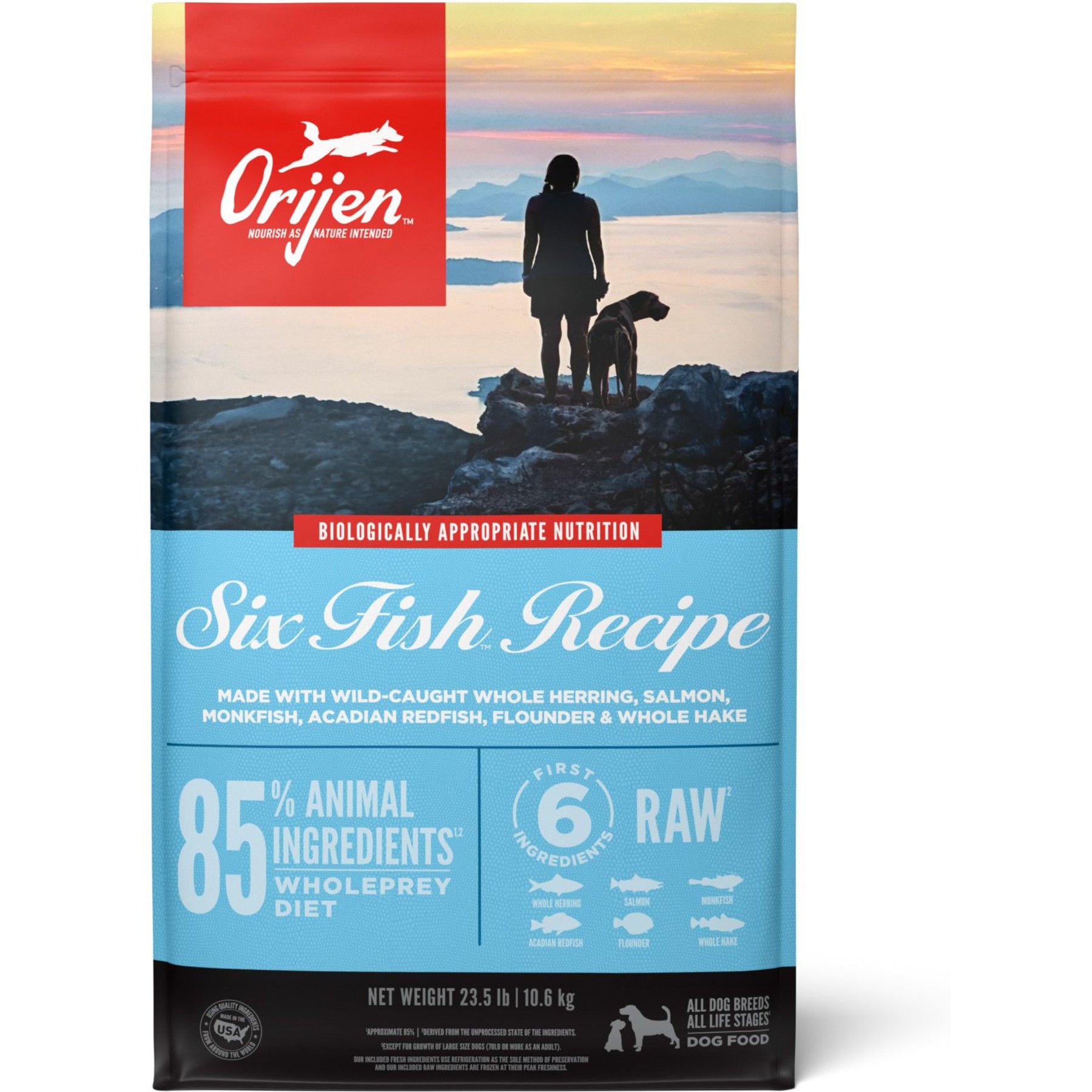 ORIJEN Six Fish Grain Free Dry Dog Food 23.5 lb bag Chewy