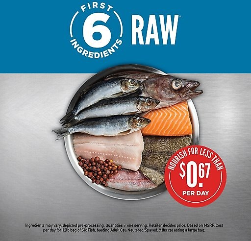 ORIJEN Six Fish Grain-Free Dry Cat Food, 4-lb bag