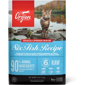 ORIJEN Six Fish Grain-Free Dry Cat Food, 12-lb bag