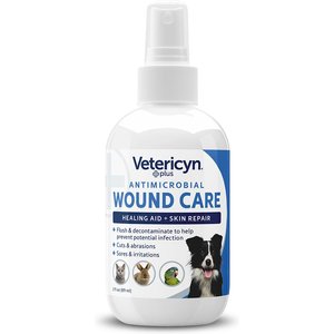 Vetericyn Plus Antimicrobial Wound Care Spray for Dogs, Cats, Horses, Birds & Small Pets, 3-oz bottle