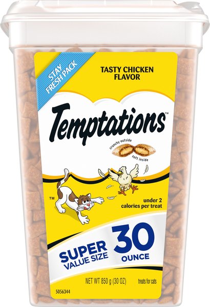 Temptations Classic Tasty Chicken Flavor Soft & Crunchy Cat Treats, 30-oz tub slide 1 of 10