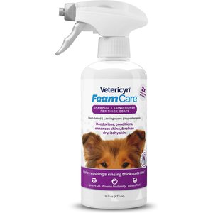 Vetericyn FoamCare Shampoo & Conditioner for Thick Coats, 16-oz spray