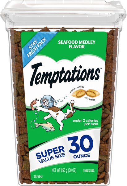 TEMPTATIONS Classic Seafood Medley Flavor Soft Crunchy Cat