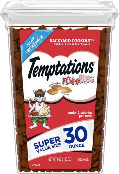Temptations Mixups Backyard Cookout Cat Treats, 30-oz tub slide 1 of 9
