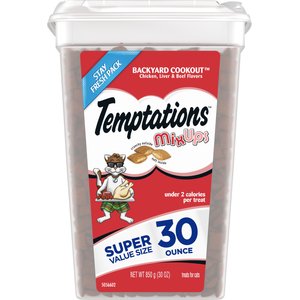 Temptations MixUps Backyard Cookout Flavor Soft & Crunchy Cat Treats, 30-oz tub