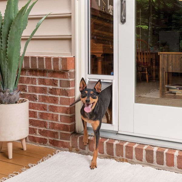 PETSAFE Sliding 81in Glass Pet Door, White, Large, Tall