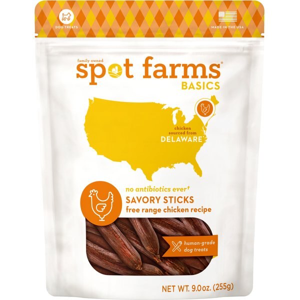 Spot Farms Basics Free Range Chicken Recipe Savory Sticks Human-Grade Soft & Chewy Dog Treats, 9-oz bag