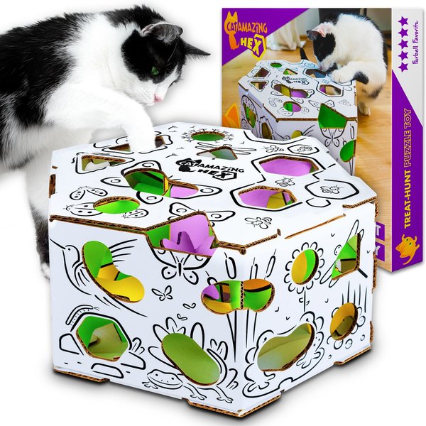 CAT AMAZING HEX Interactive Cat Puzzle Feeder Toy - Chewy.com