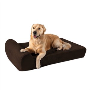 Big Barker 7" Headrest Orthopedic Pillow Dog Bed with Removable Cover, Chocolate, Large