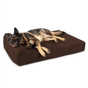 Big Barker 7" Headrest Orthopedic Pillow Dog Bed with Removable Cover, Chocolate, Extra Large