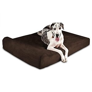 Big Barker 7" Headrest Orthopedic Pillow Dog Bed with Removable Cover, Chocolate, Giant