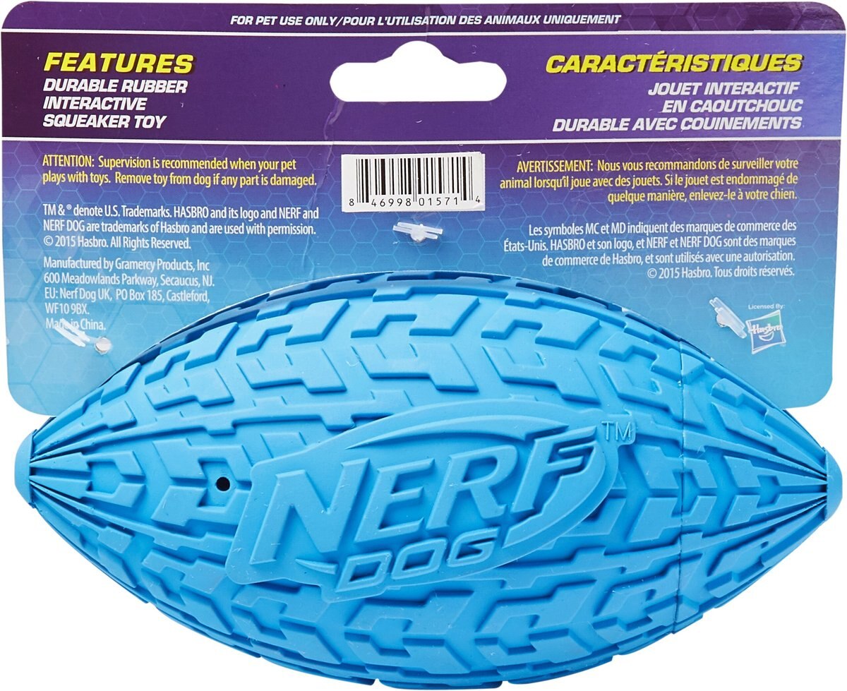 NERF DOG Squeaker Tire Football Dog Toy, Medium