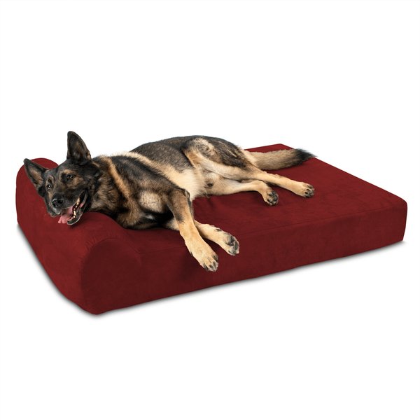 Big Barker 7" Headrest Orthopedic Pillow Dog Bed with Removable Cover, Burgundy, Extra Large slide 1 of 12