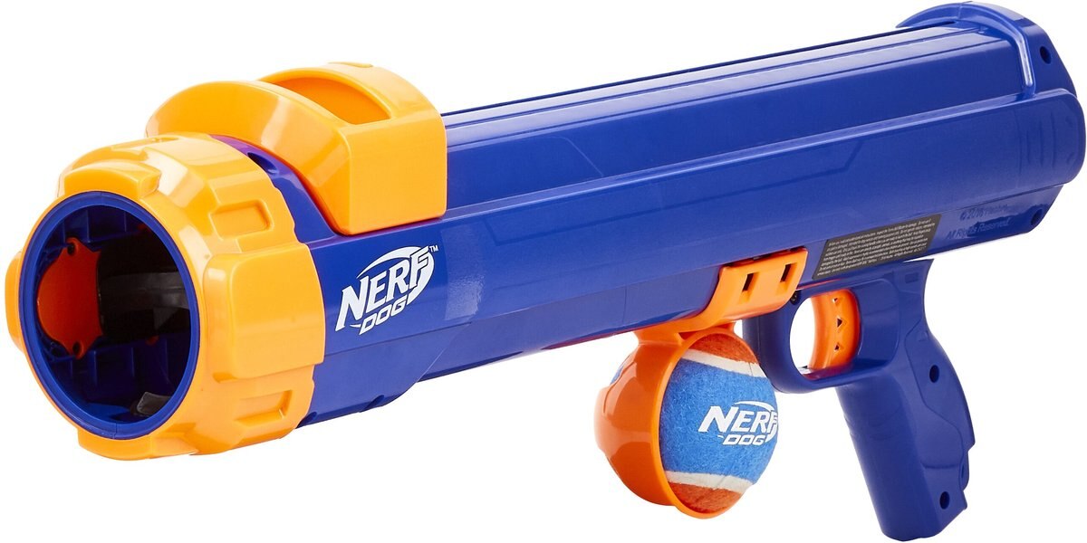 Nerf Dog Blaster with Clip Ball Dog Toy, 16-in