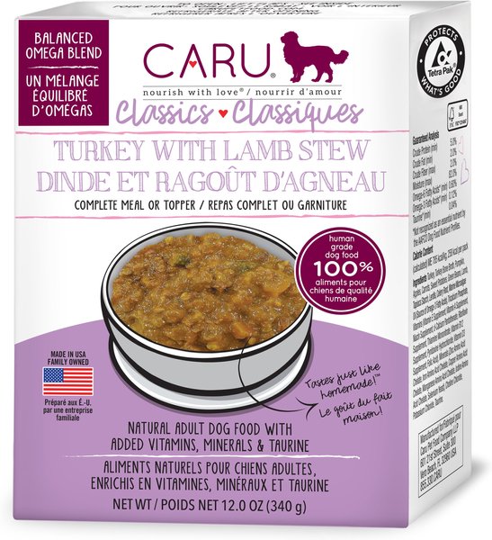 CARU Real Turkey with Lamb Stew Grain Free Wet Dog Food 12 oz