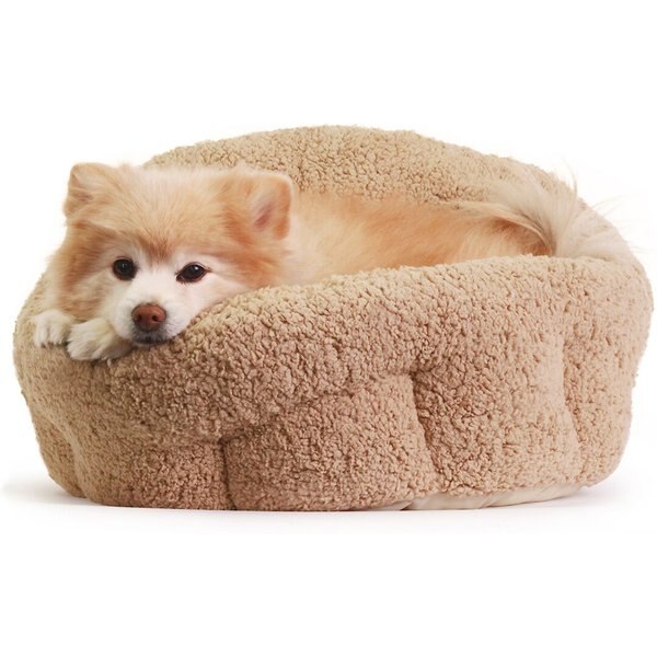 BEST FRIENDS BY SHERI Sherpa Bolster Cat & Dog Bed, Beige
