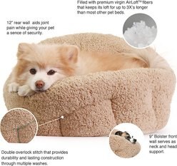 Best Friends by Sheri OrthoComfort Sherpa Bolster Cat & Dog Bed, Beige, Standard slide 2 of 9