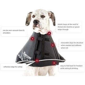 All Four Paws Comfy Cone E-Collar for Dogs & Cats, Black, X-Large