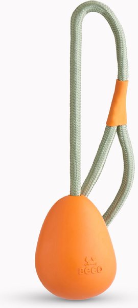 Discontinued - BECO PETS Natural Rubber Slinger Pebble Dog Toy, Orange ...