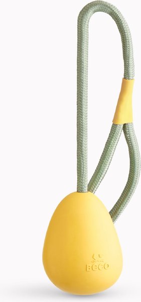 Discontinued - BECO PETS Natural Rubber Slinger Pebble Dog Toy, Yellow ...